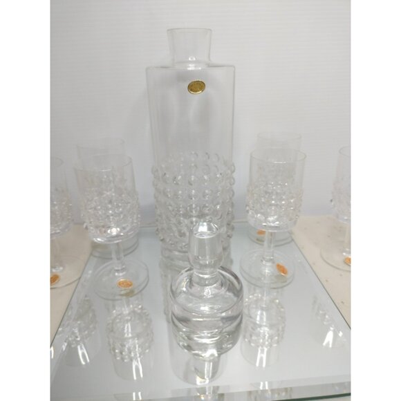 Crystal Decanter & 6 Glasses Whiskey Bourbon Crystal Poland Original Sticker MCM - Picture 16 of 16